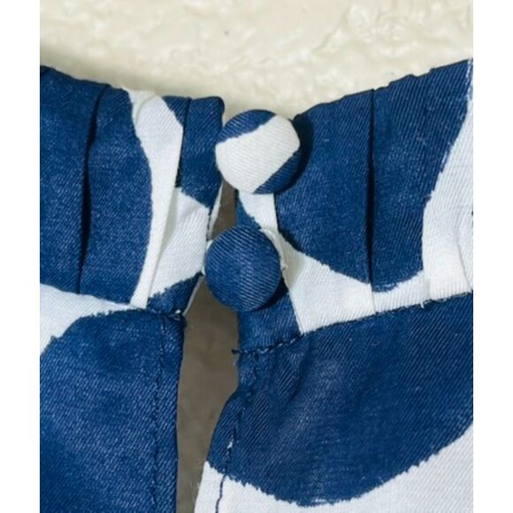 Boden Carey Top Navy White Polka Dot Circle Print Silk Blend Sz 2 PERFECT EUC - Picture 5 of 9